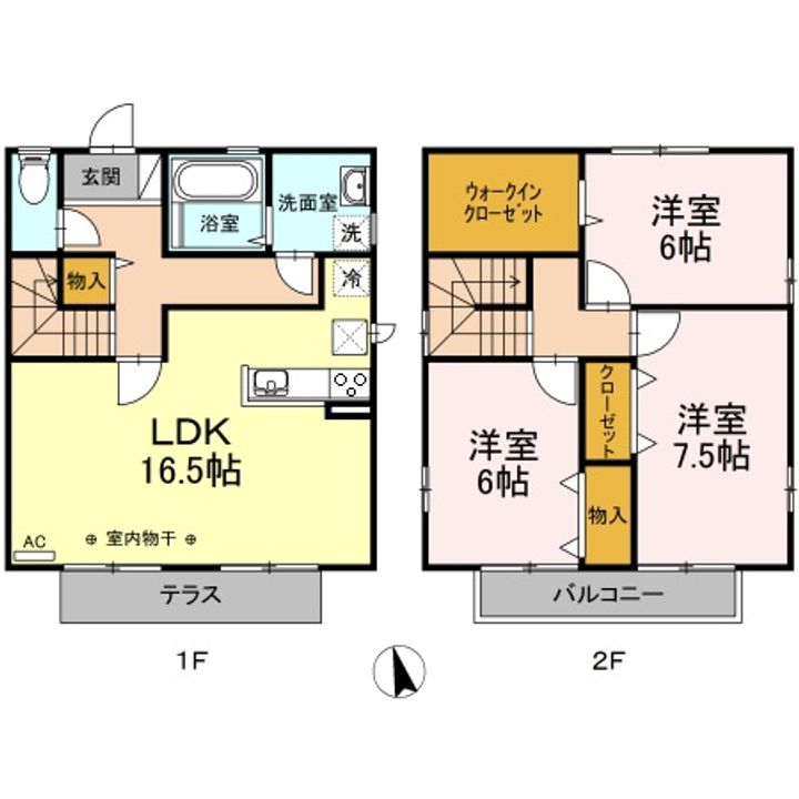 神奈川県相模原市緑区橋本台1丁目(一戸建)の賃貸物件戸建ての間取り