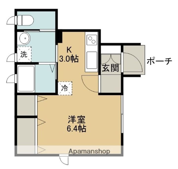 神奈川県相模原市中央区小山1丁目の賃貸アパートの間取り