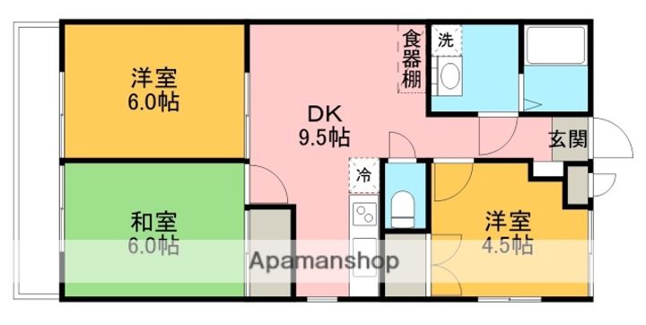 神奈川県相模原市中央区上溝の賃貸アパートの間取り