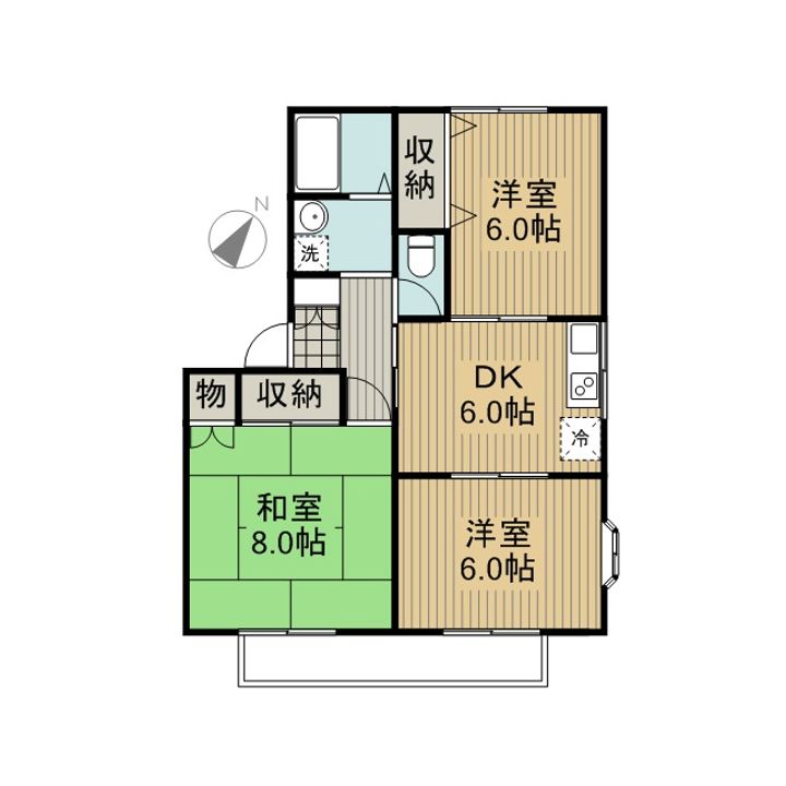 神奈川県相模原市南区上鶴間本町2丁目の賃貸アパートの間取り