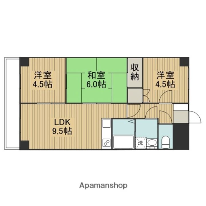 神奈川県相模原市南区下溝の賃貸マンションの間取り