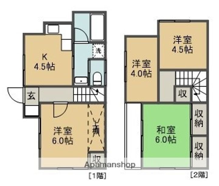 神奈川県相模原市南区西大沼2丁目(一戸建)の賃貸物件戸建ての間取り
