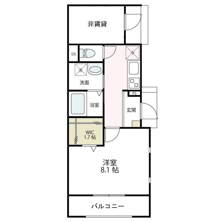ツインズ船越A102号室の間取り