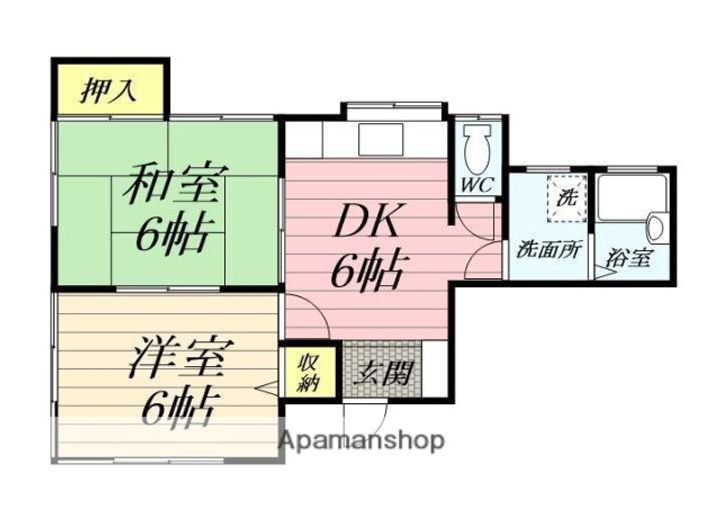 川名ハイツC棟の間取り