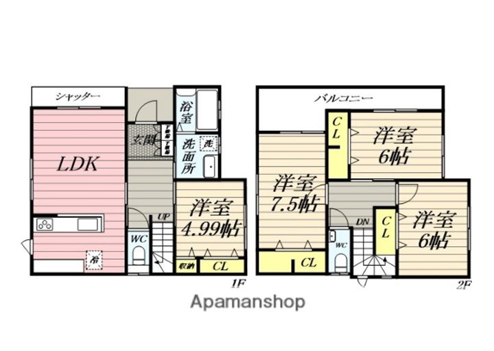 神奈川県鎌倉市佐助1丁目(一戸建)の賃貸物件戸建ての間取り