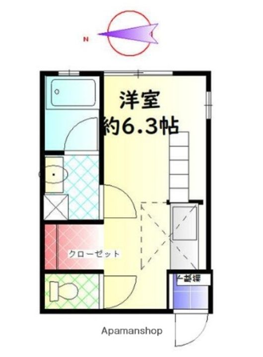 神奈川県横浜市金沢区柴町の賃貸アパートの間取り
