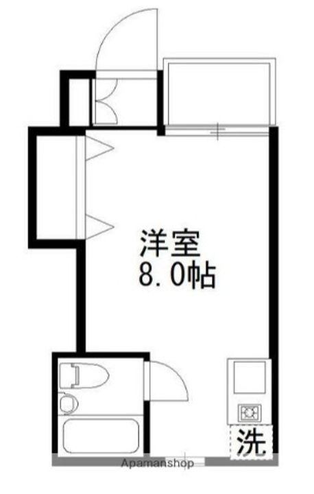 神奈川県横浜市神奈川区六角橋2丁目の賃貸アパートの間取り