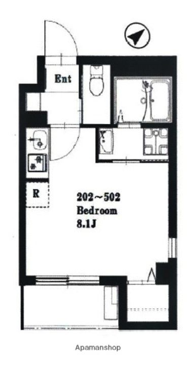 神奈川県横浜市西区浅間町2丁目の賃貸マンションの間取り