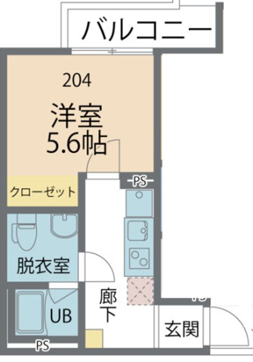 カインドネス横浜根岸204号室の間取り