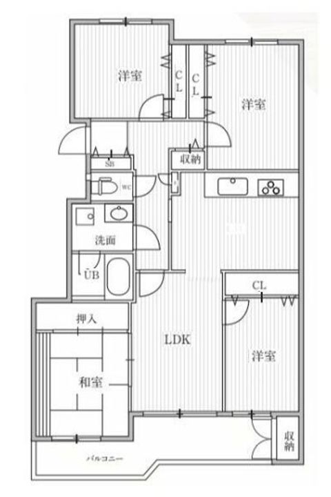 神奈川県横浜市神奈川区中丸の賃貸マンションの間取り