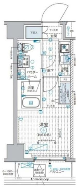 神奈川県横浜市西区浜松町の賃貸マンションの間取り