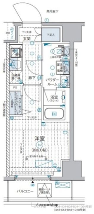 神奈川県横浜市西区浜松町の賃貸マンションの間取り