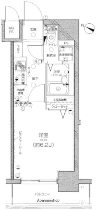 神奈川県横浜市西区中央1丁目の賃貸マンションの間取り