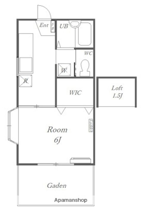 神奈川県横浜市神奈川区西大口の賃貸アパートの間取り