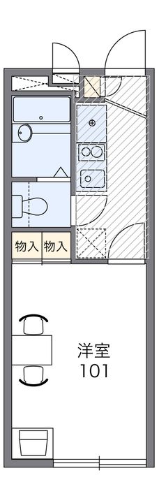 レオパレスメルスィーコリンヌの間取り