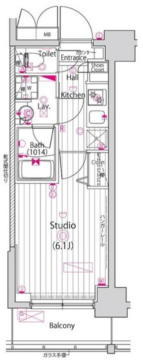 神奈川県横浜市中区不老町3丁目の賃貸マンションの間取り