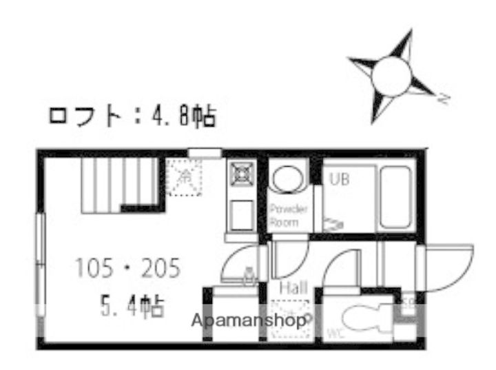 神奈川県横浜市保土ケ谷区峰岡町2丁目の賃貸アパートの間取り