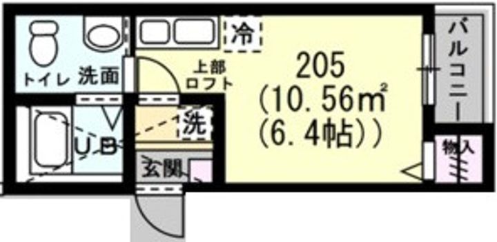 神奈川県横浜市金沢区富岡西3丁目の賃貸アパートの間取り