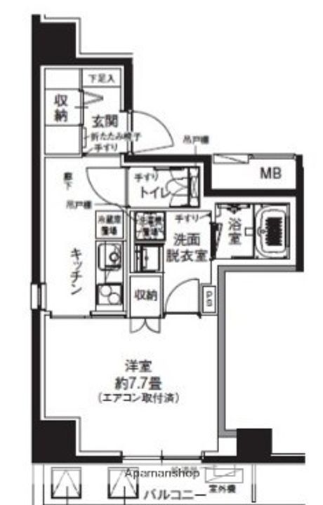 神奈川県横浜市保土ケ谷区岩井町の賃貸マンションの間取り