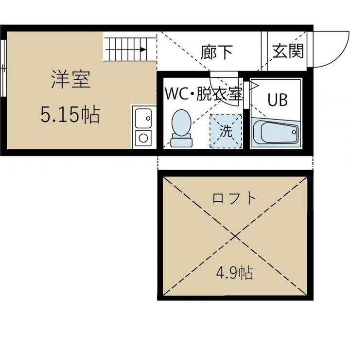 WITHPLACE大岡203号室の間取り
