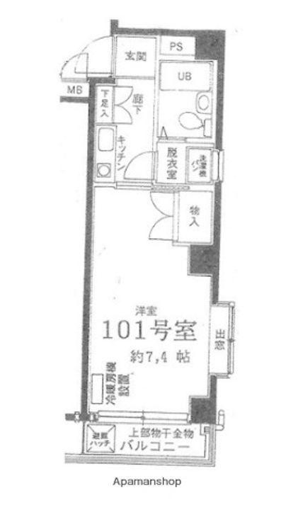 神奈川県横浜市保土ケ谷区岩井町の賃貸マンションの間取り