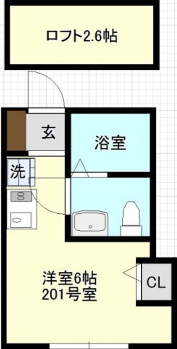 神奈川県横浜市神奈川区三ツ沢南町の賃貸アパートの間取り