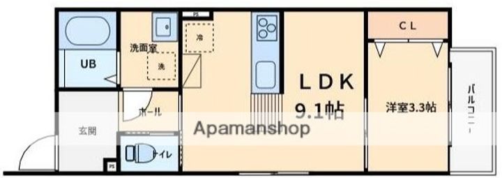 神奈川県伊勢原市石田の賃貸アパートの間取り