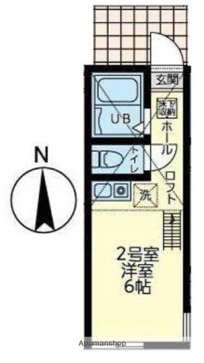 神奈川県横浜市港北区小机町の賃貸アパートの間取り