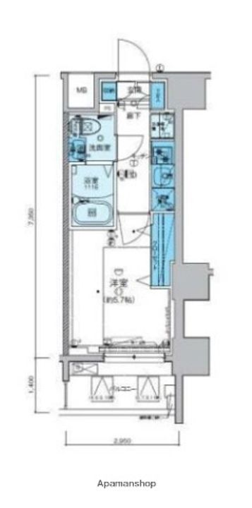 神奈川県横浜市南区新川町5丁目の賃貸マンションの間取り