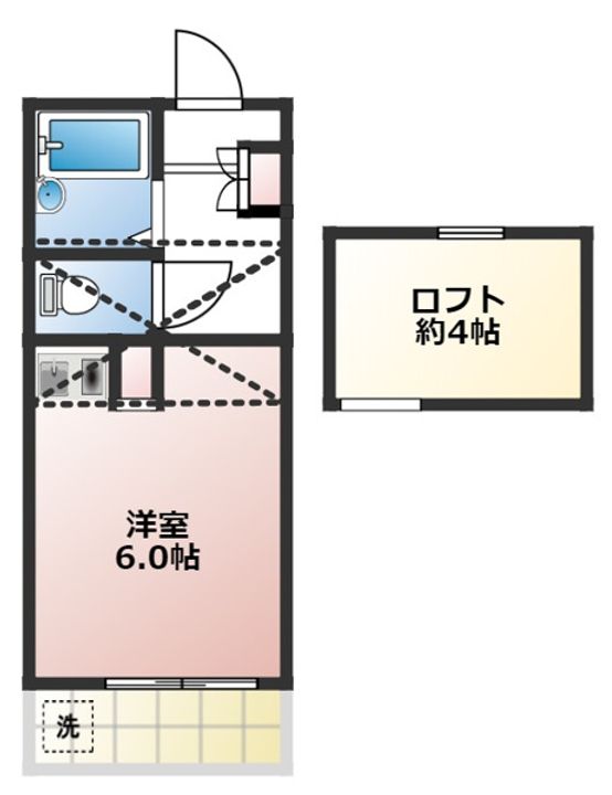 神奈川県横浜市磯子区森3丁目の賃貸アパートの間取り