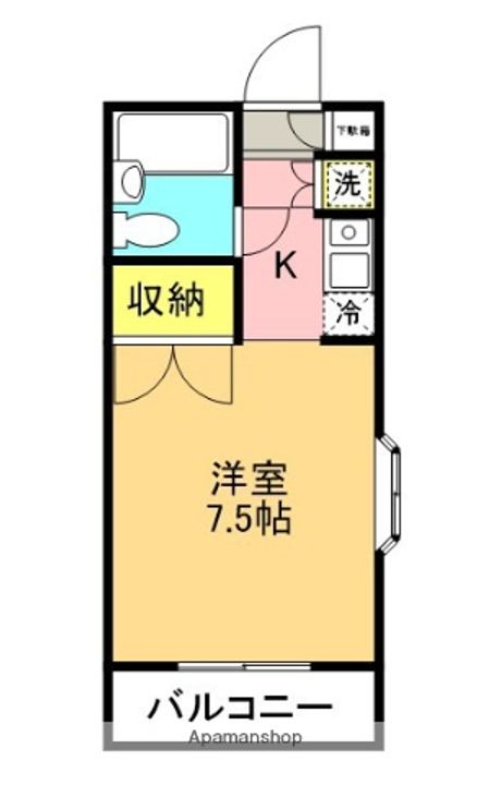 神奈川県厚木市妻田北4丁目の賃貸マンションの間取り