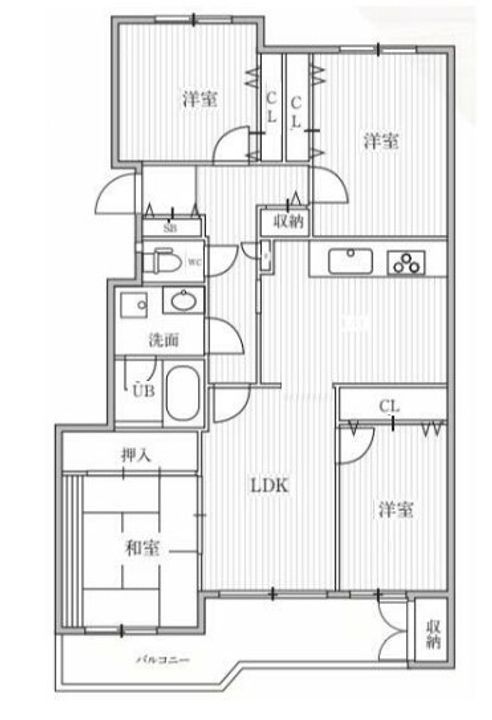 神奈川県横浜市神奈川区中丸の賃貸マンションの間取り