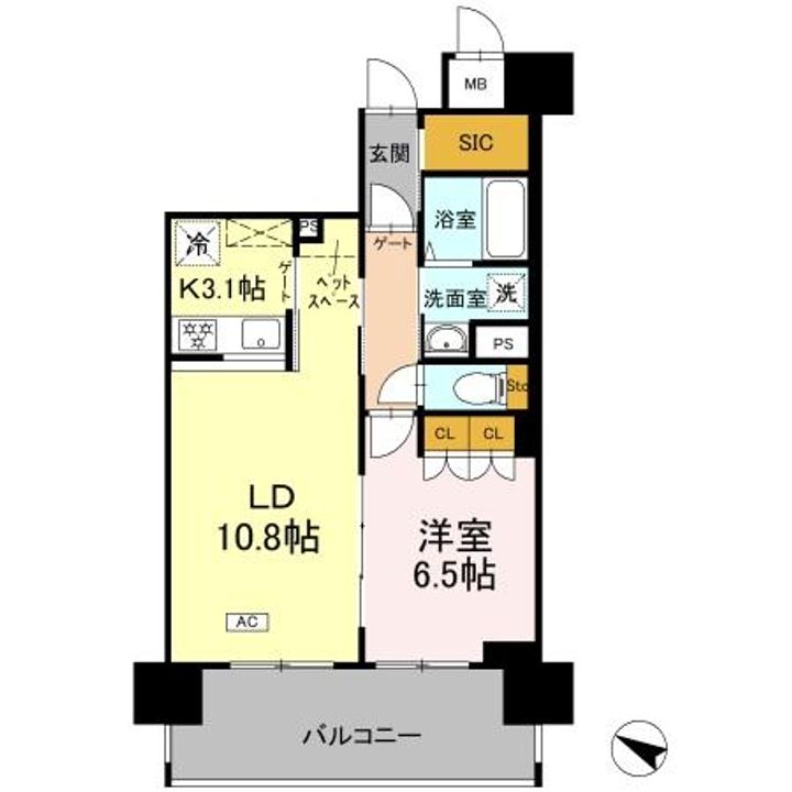 リーラ横浜川和町0308の間取り
