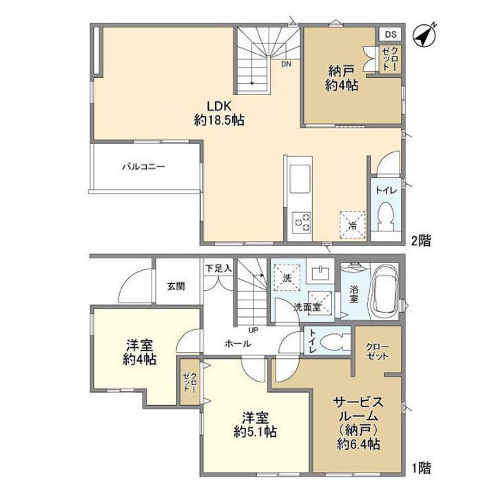 神奈川県横浜市南区永田南2丁目(一戸建)の賃貸物件の間取り