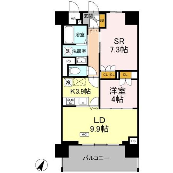 リーラ横浜川和町0703の間取り