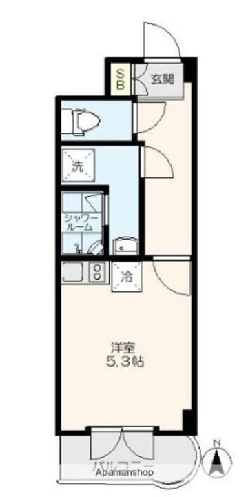 神奈川県横浜市鶴見区鶴見中央1丁目の賃貸マンションの間取り