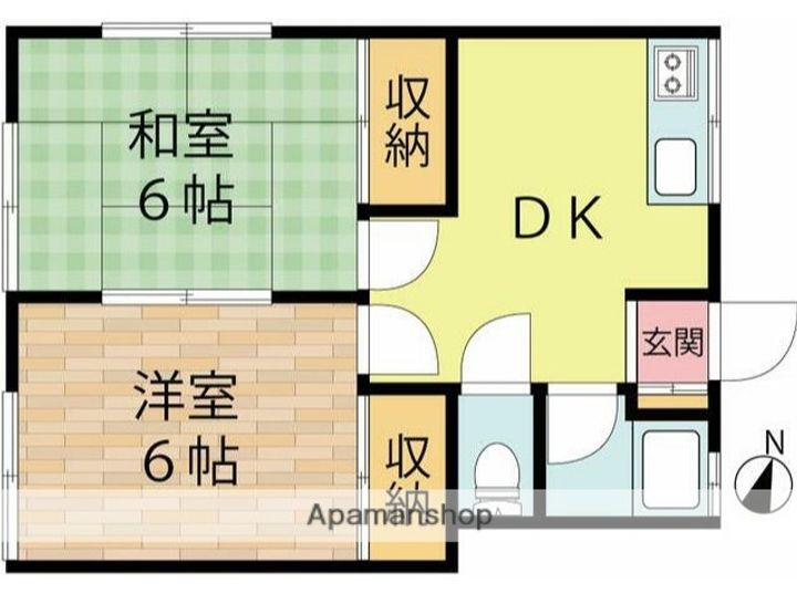 神奈川県川崎市川崎区小田1丁目の賃貸アパートの間取り