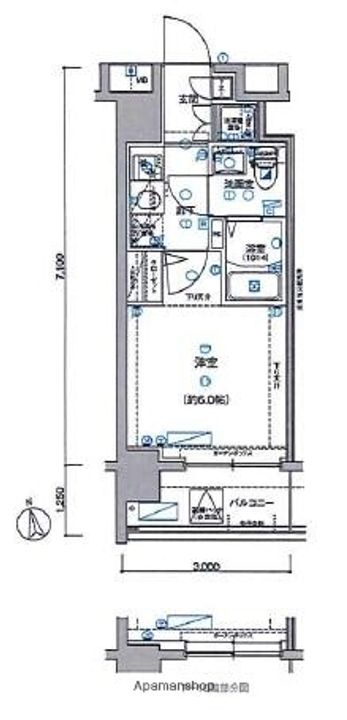 神奈川県横浜市南区高砂町2丁目の賃貸マンションの間取り