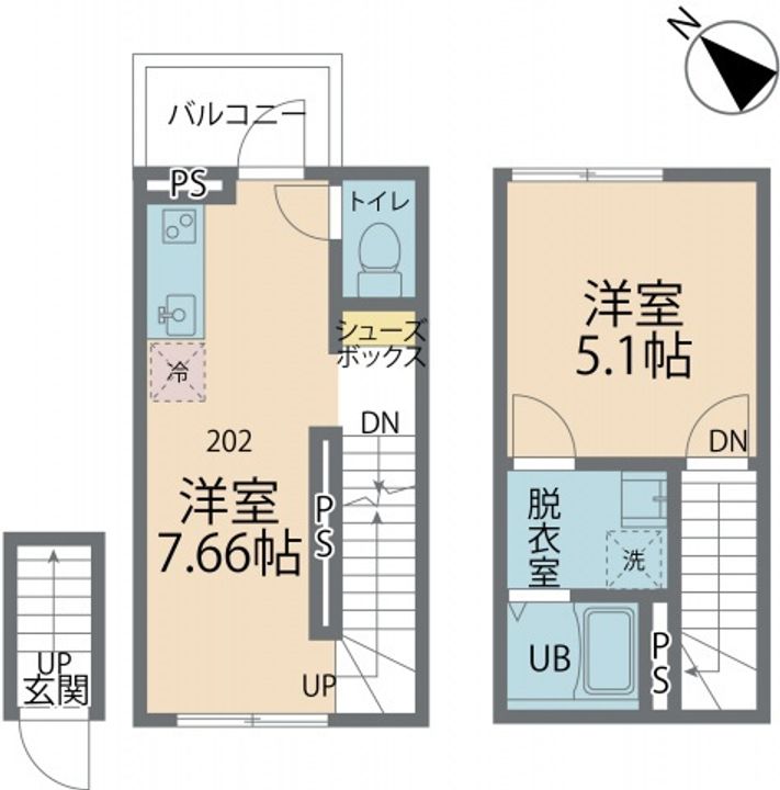 カインドネス南雪谷202号室の間取り