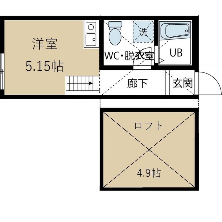 WITHPLACE大岡105号室の間取り