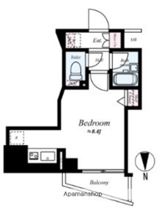 東京都大田区蒲田2丁目の賃貸マンションの間取り