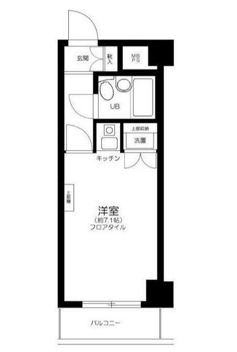 神奈川県横浜市神奈川区新町の賃貸マンションの間取り