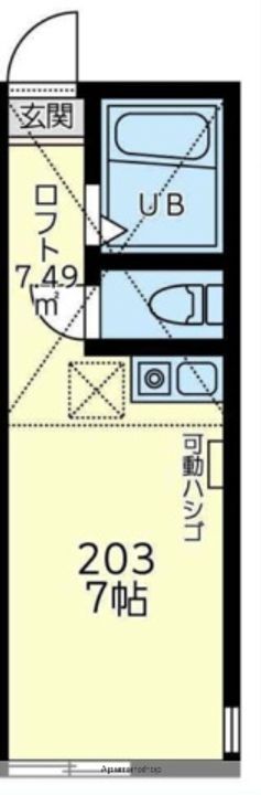 神奈川県横浜市南区庚台の賃貸アパートの間取り