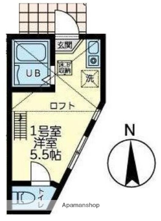 神奈川県横浜市港北区小机町の賃貸アパートの間取り
