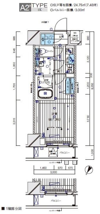 神奈川県横浜市南区永楽町1丁目の賃貸マンションの間取り