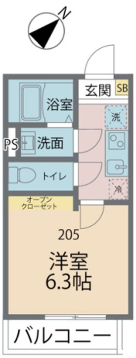 カインドネス相模が丘205号室の間取り