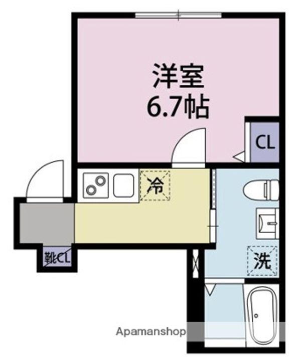 神奈川県横浜市南区井土ケ谷下町の賃貸アパートの間取り