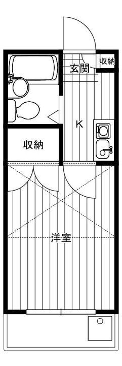 神奈川県大和市福田の賃貸アパートの間取り