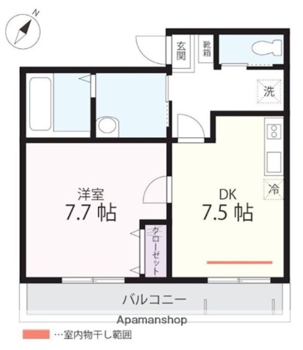 ハーミットクラブハウス サナブルーム生麦の間取り