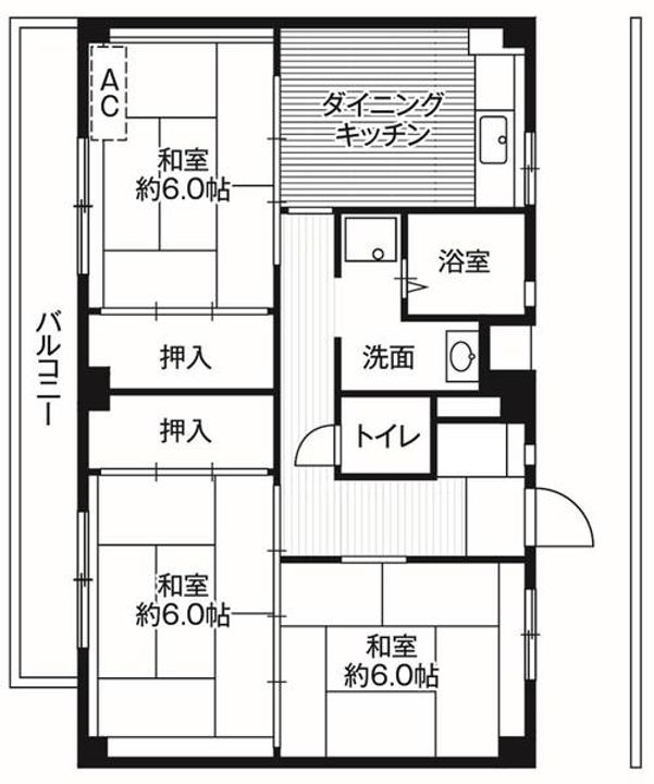 ビレッジハウス善部5号棟の間取り
